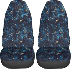 Astrology Galaxy Car Seat Covers Set 2 Pcs Auto Interior Car Accessories Protetors Car Mat Covers Universal Fit Most Car SUV Van Truck Vehicle - Aquarius Car Seat Cover for men
