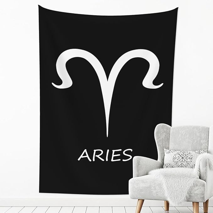 NUSDB Aries Sign Wall Tapestry For Bedroom Home Dorm Decor Large Tapestries 90" X 60" - Aries Blanket for men