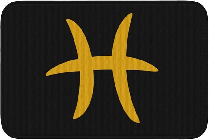 Zodiac Sign Pisces Symbol Bathroom Rugs 24 X 16 Inches Absorbent Non Slip Door Mats Bath Mat Home Decor - Pisces Home Decor for men