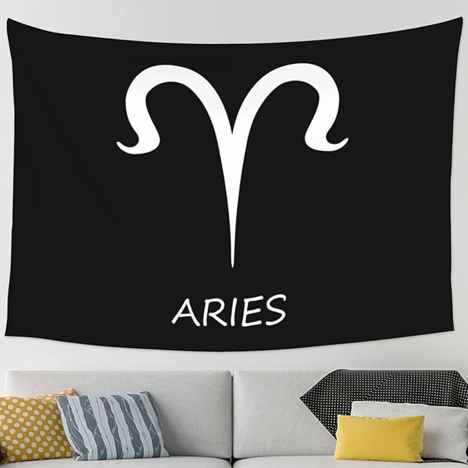 NUSDB Aries Sign Wall Tapestry For Bedroom Home Dorm Decor Large Tapestries 60" X 90" - Aries Blanket for men