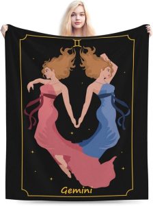 The Beautiful Gemini Sign Throw Blanket for Couch 40"x30" Cozy Soft Sofa Chair Bed Throw Blankets Flannel Blanket - Gemini Blanket for men