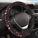 Breast Cancer Hope Support Car Steering Wheel Cover, Pink Ribbon Fight Cure Auto Steering Wheel Protector Universal 15 Inch Car Decor Neoprene Interior Accessories Protection for Women Ladies Girls - Cancer Car Accessories for men