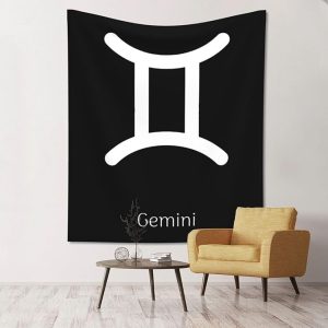 NUSDB Gemini Sign Wall Tapestry For Bedroom Home Dorm Decor Large Tapestries 51" X 60" - Gemini Blanket for men