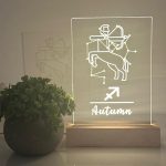 MIRROR MANIA Zodiac Sign Personalized Horoscope Birth Month Symbol Themed Display Wood Light Up LED Personalized Room Decor Accent Light, Made in America! (Sagittarius) - Sagittarius Home Decor for men