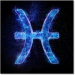 Zodiac sign Pisces blue neon a dark the starry sky horoscope sign Canvas Wall Art for Bathroom Bedroom Pictures Wall Decor Living Room Kitchen Office Framed Poster Prints Artwork Painting 16x16 - Pisces Canvas for men