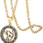 HIJONES Women Men's 12 Constellation Horoscope Hollow Pendant Necklace Stainless Steel Birth Star Sign Personalized Pendant Chain Jewelry - Taurus Products for men