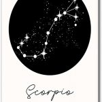 GEORHJ Canvas Painting Poster and Print Pictures Scorpio Art Print Astrological Zodiac Sign Wall Poster Modern Astrology Artwork for Living Room Bedroom Modern Home and Bedroom Decoration 12x18inch - Scorpio Canvas for men