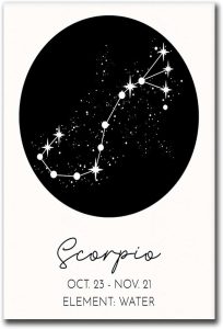 GEORHJ Canvas Painting Poster and Print Pictures Scorpio Art Print Astrological Zodiac Sign Wall Poster Modern Astrology Artwork for Living Room Bedroom Modern Home and Bedroom Decoration 12x18inch - Scorpio Canvas for men