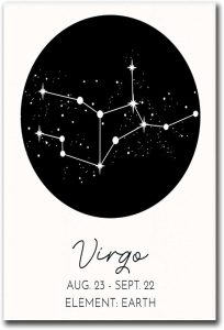Canvas Painting Poster and Print Pictures Virgo Art Print Astrological Zodiac Sign Wall Poster Modern Astrology Artwork for Living Room Bedroom Office Living Room and Bedroom Office Decoration 8x12inch - Virgo Poster for men