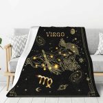 Virgo Gifts, Virgo Zodiac Blanket 60"X50", Virgo Zodiac Gifts for Women Moon Constellation Throw Blanket Astrology Decor Witchy Virgo Birthday Gifts Gothic Soft Blanket - Virgo Blanket for men