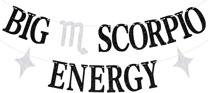 Big Scorpio Energy Banner, Scorpio Birthday Graland, Scorpio Season, Horoscope Astrology Decorations, 12 Constellation Zodiac Birthday Party Decorations - Scorpio Sticker for men
