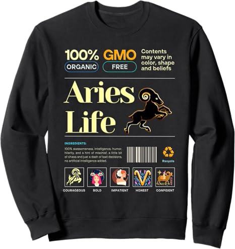 Zodiac sign Aries Sweatshirt - Aries Sweatshirt for men