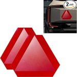 2PCS Slow Moving Vehicle Triangle Sign, 7" x 8" Reflective Car Safety Sticker Decal, Diamond Grade Slow Moving Safety Signs for Golf Cart Outdoor Use (2PCS) - Scorpio Sticker for men