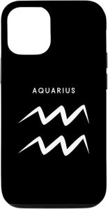iPhone 14 Aquarius The Water-Bearer - Minimalist Zodiac Sign Case - Aquarius Phone Case for men
