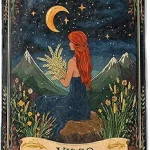 Virgo Zodiac Fleece Blanket - Lightweight Soft Cozy Gifts Throw for Zodiac Lovers,Kids,Women,Men,Red-Haired Maiden Starry Sky Tarot Blankets,Home Room Modern Artistic Bold Decor 50x60in - Virgo Blanket for men