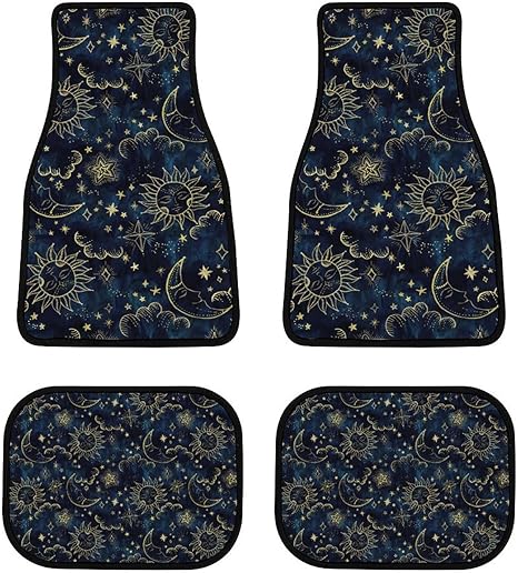 Floor Mats Fit Mats for Cars, Trucks, SUVs (Sun Moon Boho Astrology) - Virgo Car Floor Mat for men