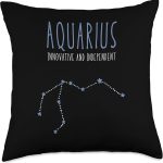 Aquarius Star Sign Astrology Horoscope Birthday Top Throw Pillow - Aquarius Pillow for men