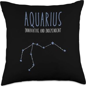 Aquarius Star Sign Astrology Horoscope Birthday Top Throw Pillow - Aquarius Pillow for men