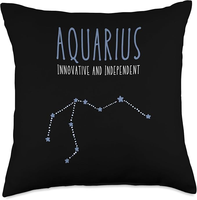 Aquarius Star Sign Astrology Horoscope Birthday Top Throw Pillow - Aquarius Pillow for men