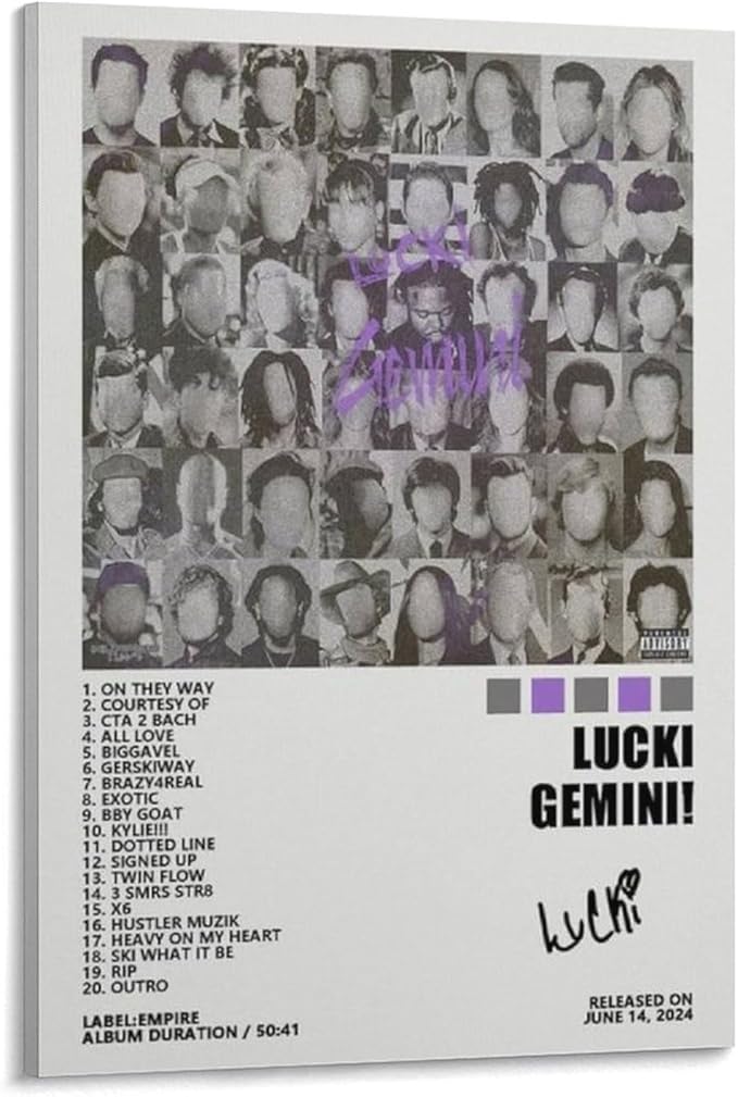 Lucki GEMINI! Canvas Poster Bedroom Decoration Landscape Office Valentine's Birthday Gift Frame-style12x18inch(30x45cm) - Gemini Canvas for men