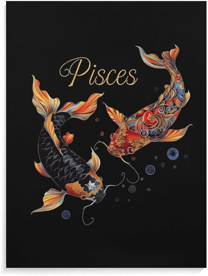 Pisces Zodiac Sign Funny Canvas Poster Vertical Wall Art Artwork Picture Hanging Prints Painting Decoration for Living Room Home - Pisces Canvas for men