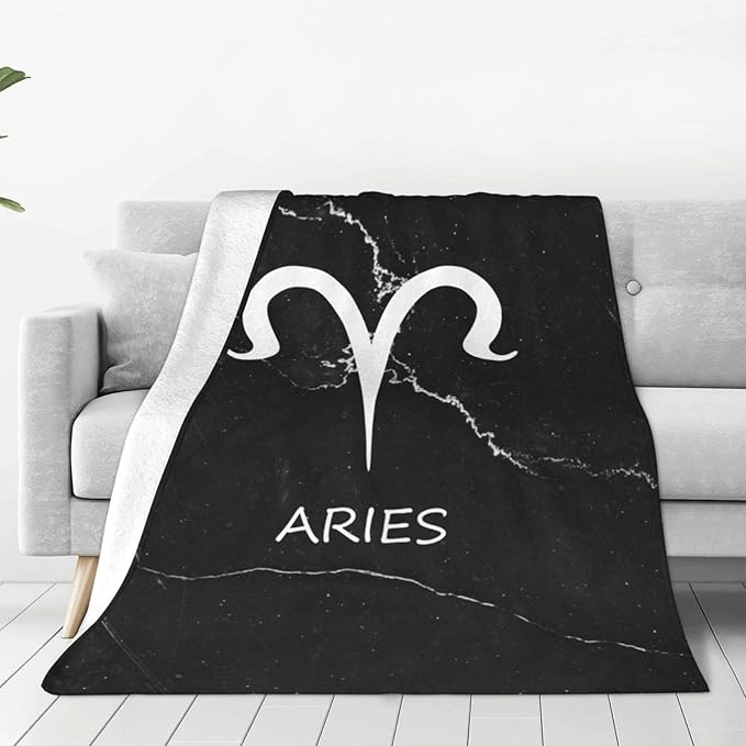 Aries Sign Blanket Super Soft Warm Large Blanket, for Couch Bed Home Decor 50"x40" - Aries Blanket for men