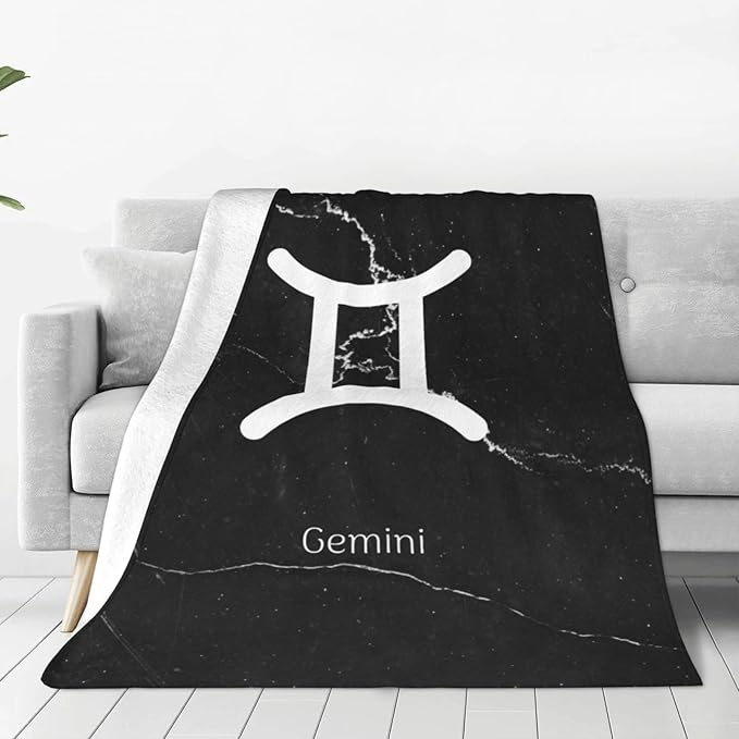 Gemini Sign Blanket Super Soft Warm Large Blanket, for Couch Bed Home Decor 40"x30" - Gemini Blanket for men
