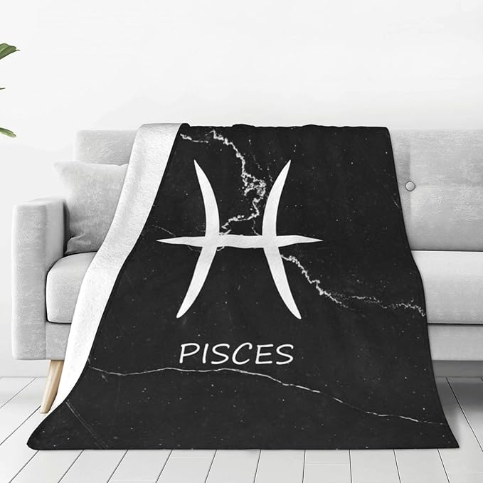 Pisces Sign Throw Blankets Super Soft Warm Large Blanket, for Couch Bed Home Decor 40"x30" - Pisces Home Decor for men