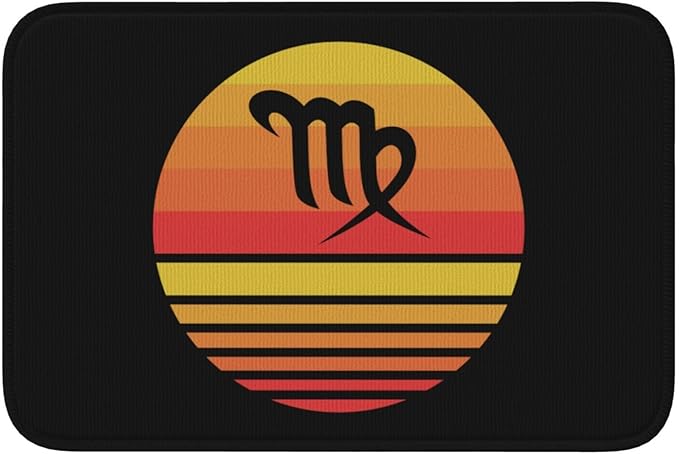 Zodiac Sign Virgo Symbol Bathroom Rugs Bath Mat Soft Cozy and Absorbent Bath Rug, Non Slip Bath Mat for Bathroom Door, Shower, and Tub 24x16 in Bath Rug - Virgo Car Floor Mat for men