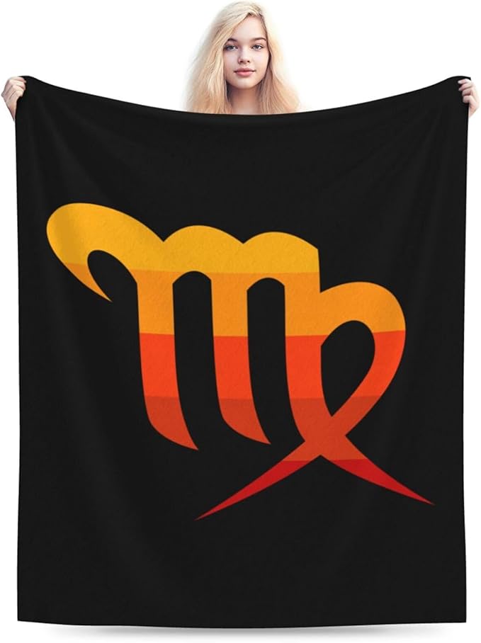 Zodiac Sign Virgo Symbol Throw Blanket for Couch Bed Sofa Throw Blanket for Men Women 40"x30" Blankets - Virgo Blanket for men