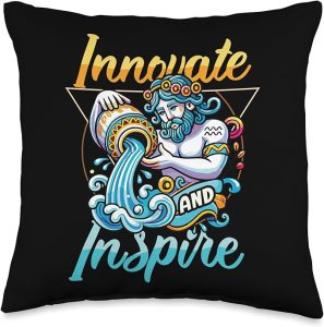 Zodiac Horoscope Aquarius Zodiac Sign Aquarius Throw Pillow - Aquarius Pillow for men