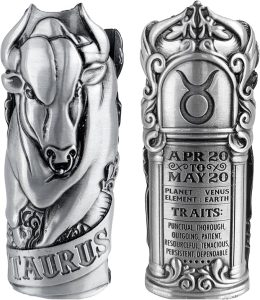 Metal Lighter Case Fits BIC, It Covers Standard Full Size Bic Lighter in J6. Zodiac Astrology Lighter Case, Design in Taurus. One Piece Per Order - Taurus for men