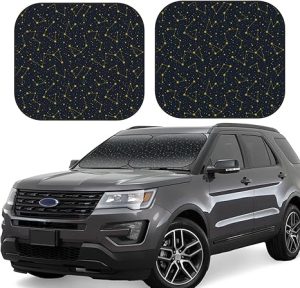 Car Windshield Sun Shade - Constellation Foldable Sun Visor for Car, Car Sun Shade Offers Full Protection Keep Cool with Car SUV Interior - Aries Car Ornament for men
