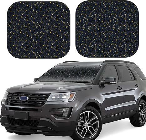 Car Windshield Sun Shade - Constellation Foldable Sun Visor for Car, Car Sun Shade Offers Full Protection Keep Cool with Car SUV Interior - Aries Car Ornament for men