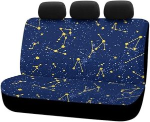 Car Rear Bench Seat Cover Zodiac Sign Blue Car Seat Cover Back Seat for Car Backseat Cover Protector Universal Fit Most Car Truck Vans SUVs Sedan 2 Pcs - Aquarius Car Seat Cover for men