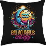Aquarius Zodiac Sign Moon Astrology Star Sign Throw Pillow - Aquarius Pillow for men