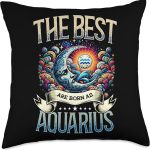 Aquarius Zodiac Sign Moon Astrology Star Sign Throw Pillow - Aquarius Pillow for men