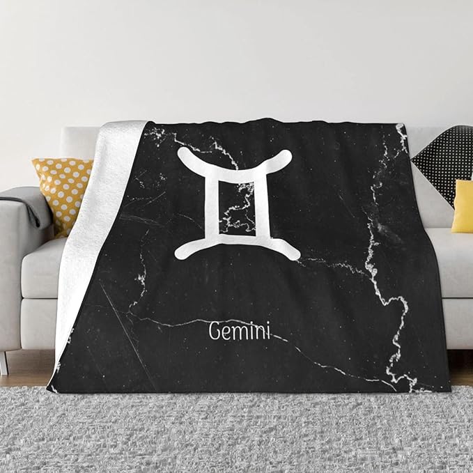 Gemini Sign Blankets Super Soft Warm Large Blanket, for Couch Bed Home Decor 40"x30" - Gemini Blanket for men