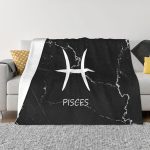Pisces Sign Blanket Super Soft Warm Large Blanket, for Couch Bed Home Decor 80"x60" - Pisces Home Decor for men