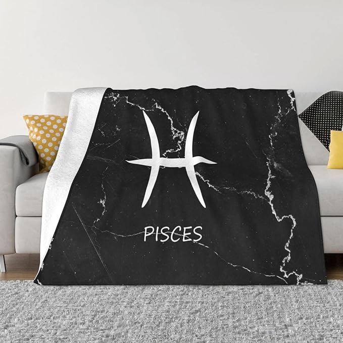 Pisces Sign Blanket Super Soft Warm Large Blanket, for Couch Bed Home Decor 80"x60" - Pisces Home Decor for men