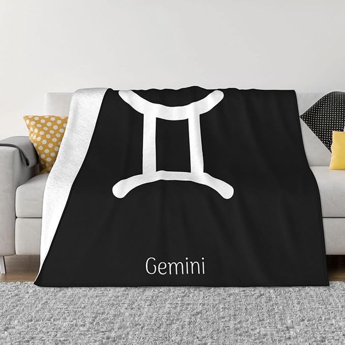 Gemini Sign Fleece Blanket Super Soft and All Season Warm,Winter Thermal Blanket, Blanket for Sofas 80"x60" - Gemini Blanket for men