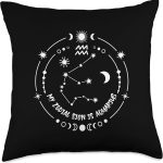 Zodiac Sign Aquarius with Star Constellation Throw Pillow - Aquarius Pillow for men