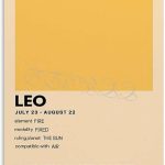 Minimalist Zodiac Poster Leo Poster Wall Poster Canvas Painting Wall Art Poster for Bedroom Living Room Decor 12x18inch(30x45cm) Unframe-style - Leo Canvas for men
