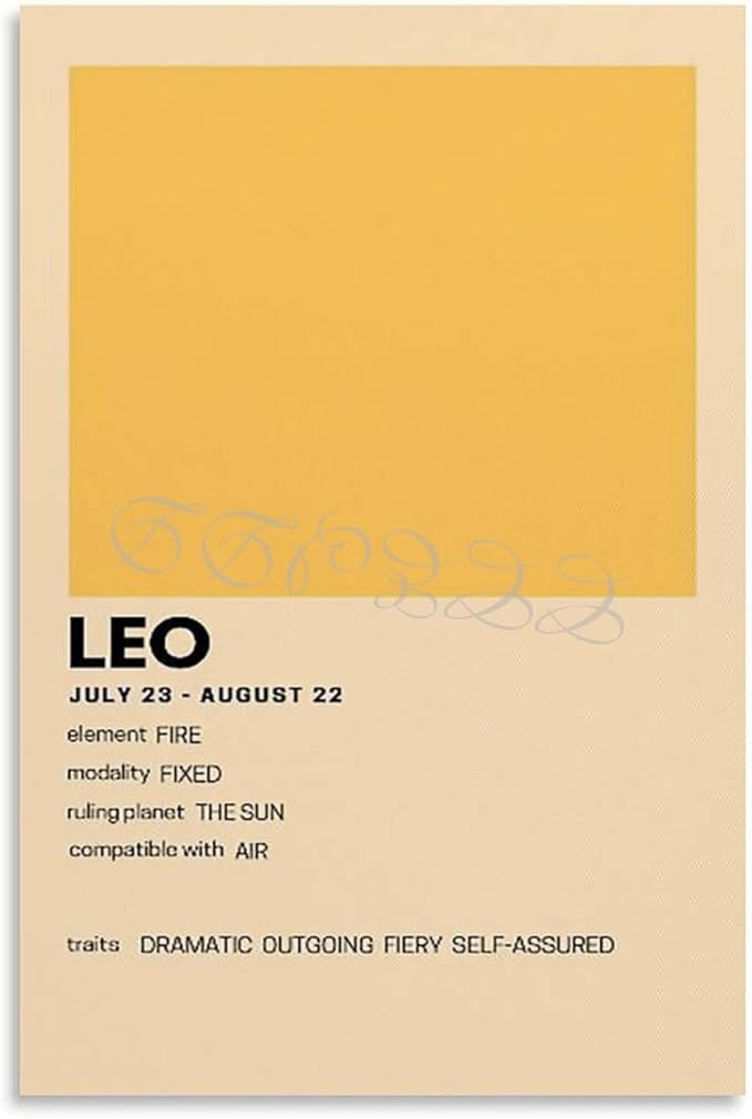 Minimalist Zodiac Poster Leo Poster Wall Poster Canvas Painting Wall Art Poster for Bedroom Living Room Decor 12x18inch(30x45cm) Unframe-style - Leo Canvas for men