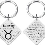 Christmas Zodiac Gifts for Women Men, Zodiac Sign Horoscope Keychain, 12 Zodiac Constellation Gifts for Friend Family - Taurus Products for men