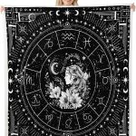 Feelyou Zodiac Fleece Throw Blanket Virgo Blanket for Kids Boys Girls Teens Moon Star Pattern Plush Blanket Universe Cloud Galaxy Fuzzy Blanket for Sofa Bed Couch,40x50 Inches - Virgo Blanket for men