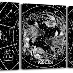 Feelyou Zodiac 3 Piece Canvas Wall Art for Living Room Bedroom PISCES Wall Art for Home Decor Moon Star Pattern Office Wall Decor Universe Cloud Galaxy Wall Painting - Pisces Canvas for men