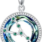 Zodiac Necklace for Women 925 Sterling Silver Constellation Necklace Astrology Pendant Horoscope Necklace Simulated Crystal Zodiac Jewelry Gifts for Christmas Birthdays - Taurus Products for men