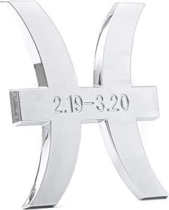Pisces Zodiac Sign Sticker Emblem – Astrology & Horoscope 3D Chrome Badge Decal for February 19th-March 20th Birthdays – (2" x 3")- Durable, Weather-Resistant for Cars & Flat Surfaces - Pisces Car Accessories for men