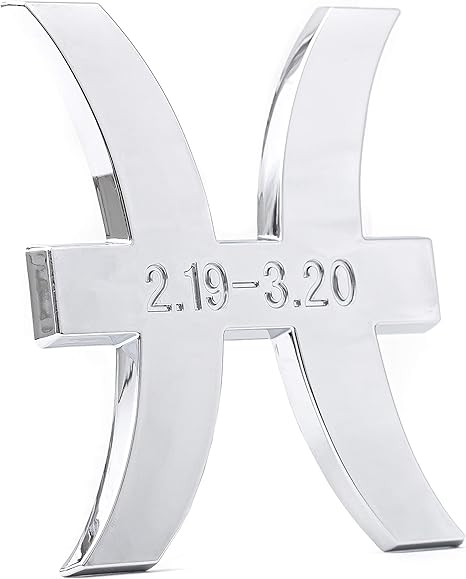 Pisces Zodiac Sign Sticker Emblem – Astrology & Horoscope 3D Chrome Badge Decal for February 19th-March 20th Birthdays – (2" x 3")- Durable, Weather-Resistant for Cars & Flat Surfaces - Pisces Car Accessories for men